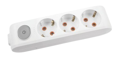 Bloc 3 prize cu impamintare si buton de pornire/ oprire Multi- Let Viko by Panasonic. Alb. 16 A.